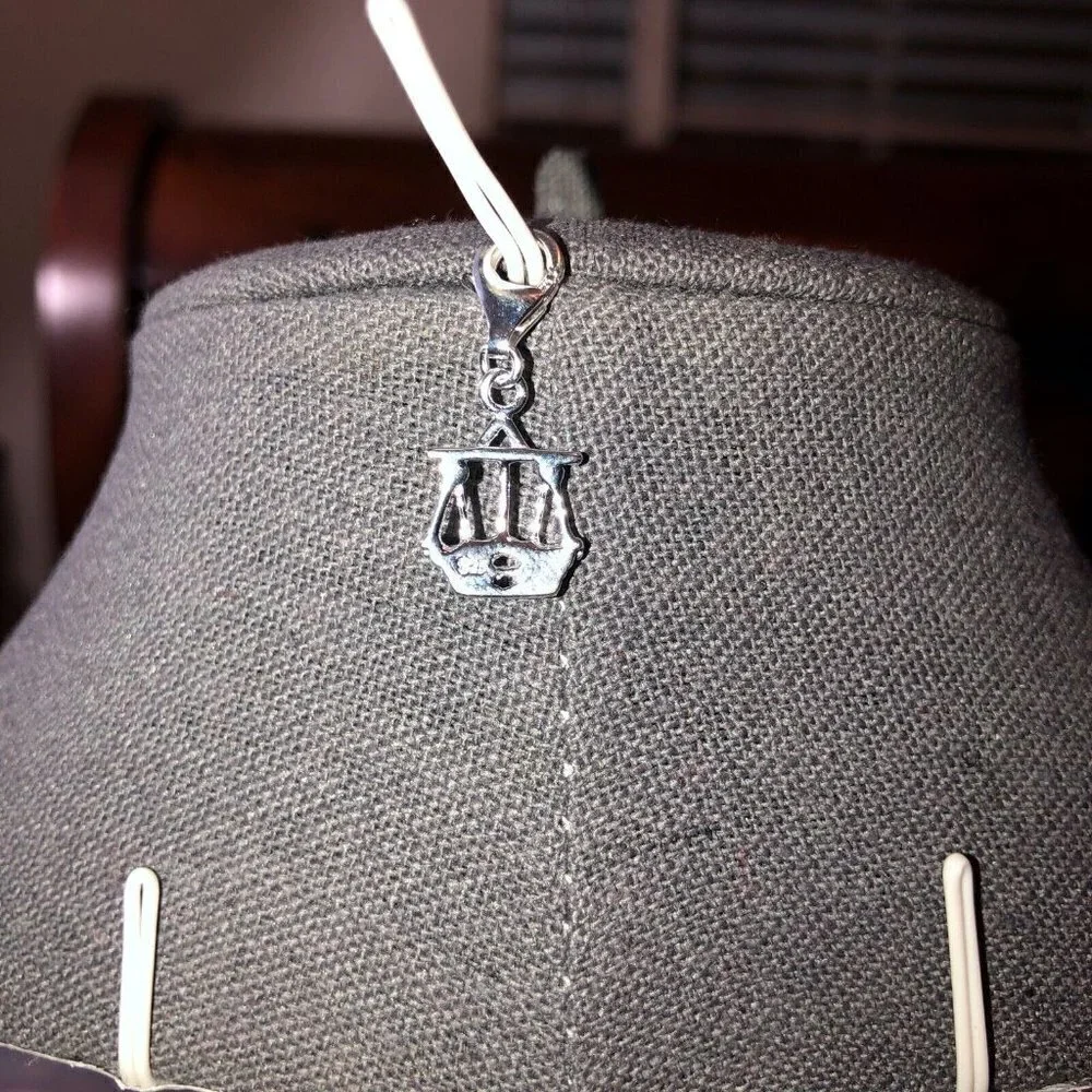 Sterling Silver Charm Libra Horoscope Pendant for Bracelet Charm
